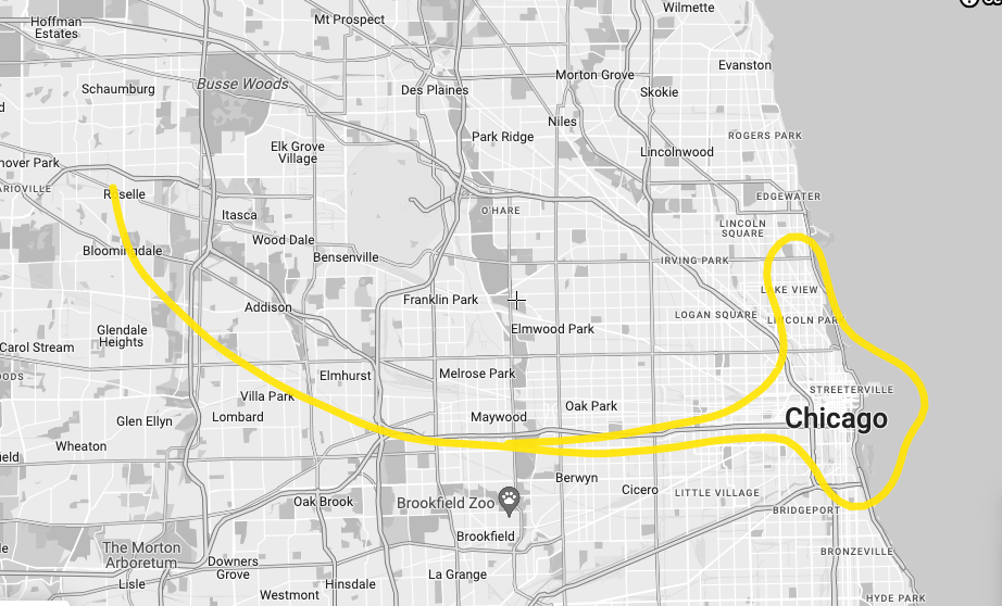 chicago helicopter tour route